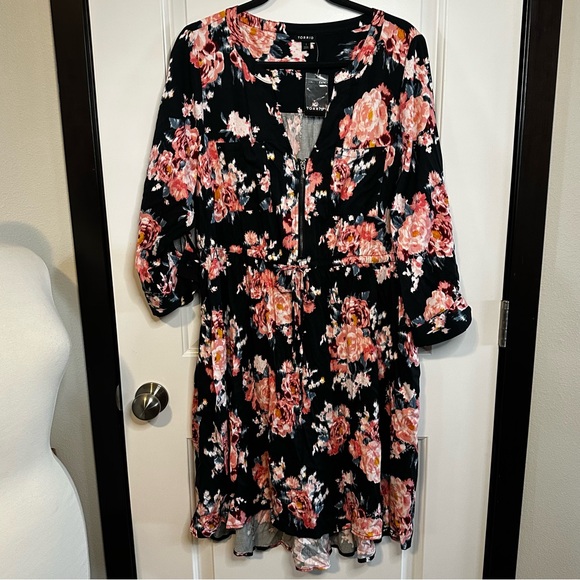 torrid Dresses & Skirts - Torrid Floral High-Low Challis Shirt Dress | Size 1 | NWT